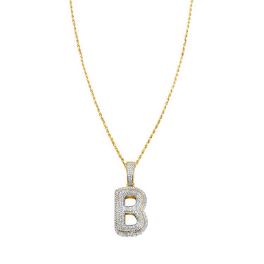 yellow diamond letter b pendant